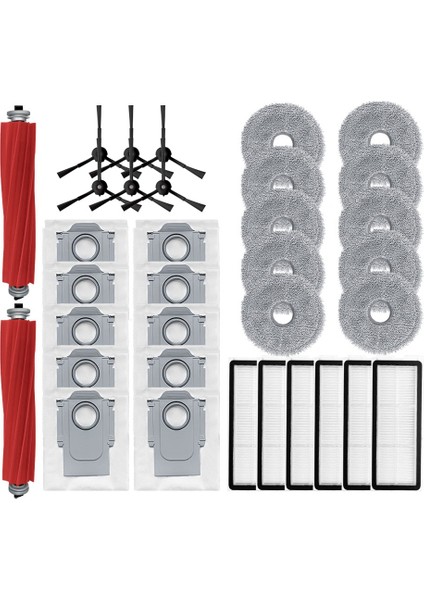 Roborock Qrevo Pro / Qrevo Maxv / Qrevo S / Qrevo Artı Ana Yan Fırça Filtresi Paspas Toz Torbası Yedek Parçaları (Yurt Dışından)