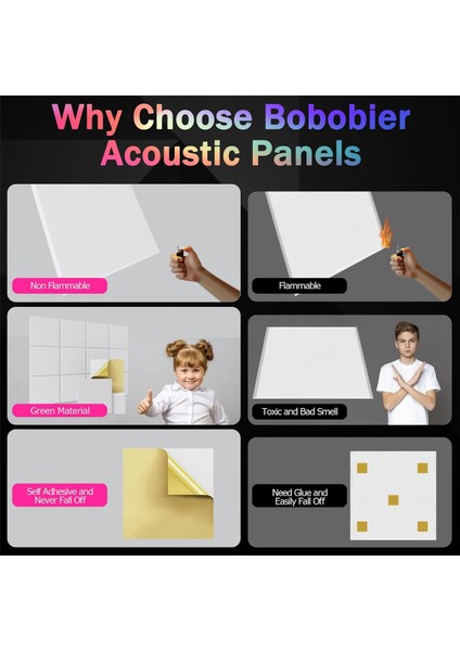 18 Paket Ev Stüdyo Ofis Için Kendinden Yapışkanlı Akustik Paneller, Beyaz (Yurt Dışından) indirimleri