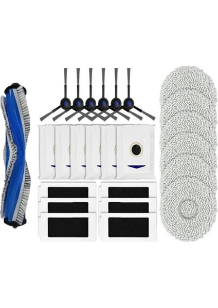 Ecovacs Için T30 Pro OMNI/DDX14/YEDX14/YEDI M12 Pro+ Vakum Süpürge Tuz Torbaları Hepa Filtre Ana Yan Fırça Mop Bez Aksesuarları (Yurt Dışından)