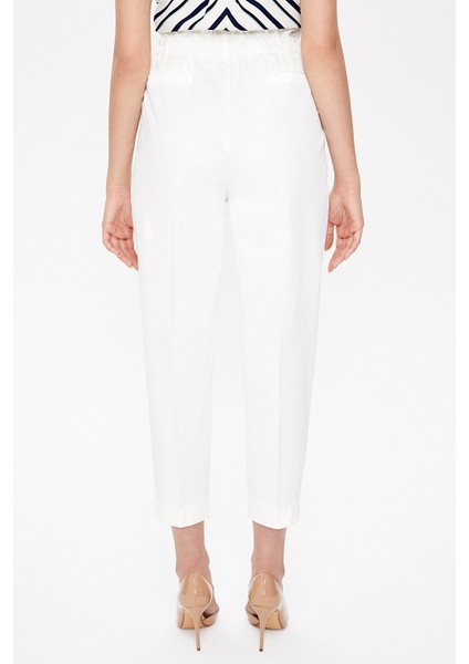 Ekru Yüksek bel pileli pantolon 41370 indirimleri