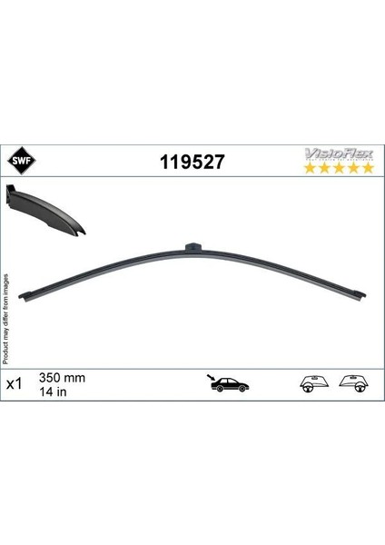 SWF VISIOFLEX FLAT BLADE 101 340 MM ARKA AUDI A3. BMW 101. VW TOUAREG 61622588277 95862805000 7P6955427