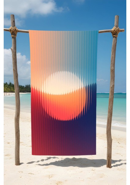 Güneş Pamuk Plaj Havlusu – Desenli Tasarım – 75X150 cm 121025