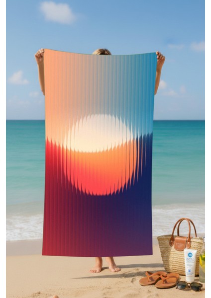 Güneş Pamuk Plaj Havlusu – Desenli Tasarım – 75X150 cm 121025 fiyatları