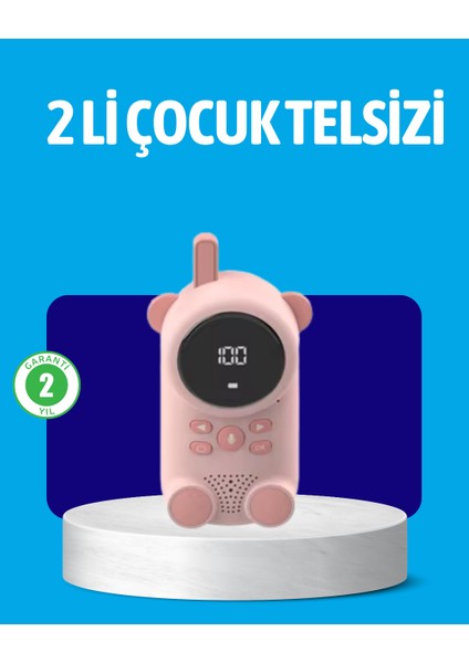 USB Şarjlı Çocuk Telsizi – Renkli Ekran, Vox Modu, Kompakt Tasarım