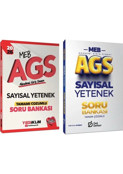 Yediiklim + Deli Defteri 2026 Meb-Ags Sayısal Yetenek Soru Bankası 2 Li Set Yediiklim + Deli Defteri Yayınları
