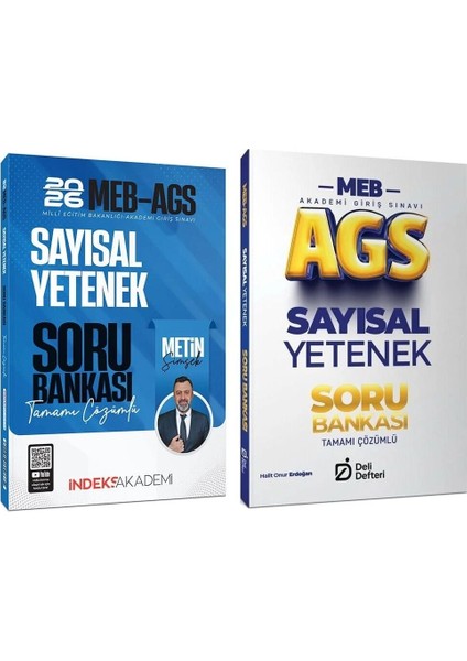 Indeks + Deli Defteri 2026 Meb-Ags Sayısal Yetenek Soru Bankası 2 Li Set - Metin Şimşek Indeks Akademi + Deli Defteri Yayıncılık
