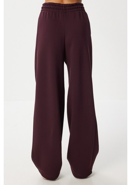 Nervürlü Şardonlu Örme Eşofman Altı LUB0289 Mürdüm indirimleri