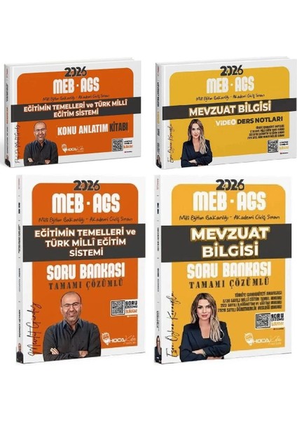 Hoca Kafası 2026 Meb-Ags Eğitimin Temelleri + Mevzuat Bilgisi Konu + Soru Bankası 4 Lü Set- Mevlüt Gündüz, Esra Özkan Karaoğlu Hoca Kafası Yayınları