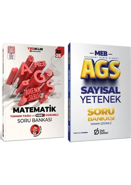 Yediiklim + Deli Defteri 2026 Meb-Ags Sayısal Yetenek-Matematik Soru Bankası 2 Li Set Ahenk Serisi - Mehmet Bilge Yıldız Yediiklim + Deli Defteri Yayınları
