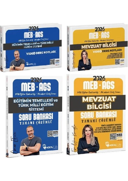 Hoca Kafası 2026 Meb-Ags Eğitimin Temelleri + Mevzuat Bilgisi Konu + Soru Bankası 4 Lü Set- Ömer Ekici, Esra Özkan Karaoğlu Hoca Kafası Yayınları