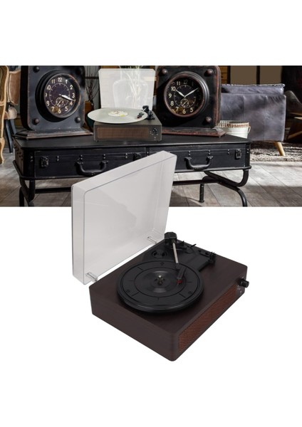 Nostalji Retro Bluetooth Hoparlörlü Pikap Radyo Ses Kayıt USB Mp3 33/45/78 CD Müzik Plak Çalar