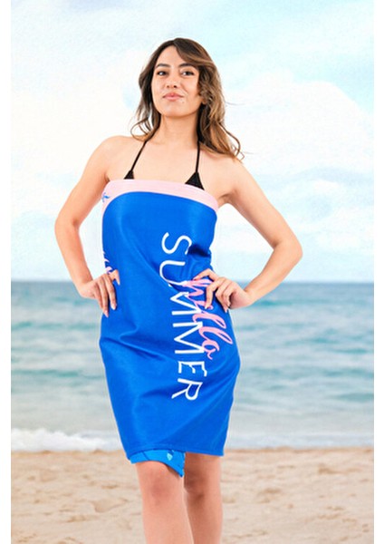 Baskılı Plaj Havlusu Pamuk Polyester Karışımı 75x150 cm Ekstra Yumuşak ve Su Emici