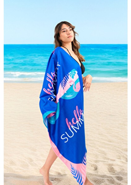 Baskılı Plaj Havlusu Pamuk Polyester Karışımı 75x150 cm Ekstra Yumuşak ve Su Emici