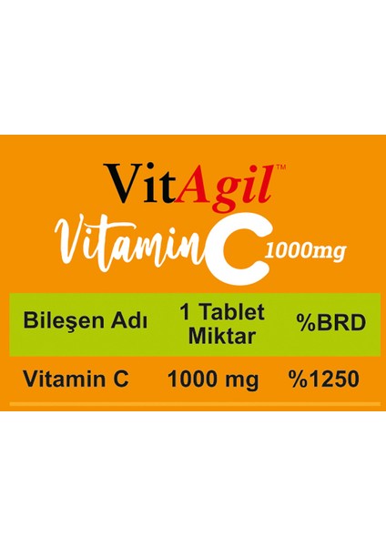 Vitagil Vitamin C 1000 mg 30 Tablet modelleri