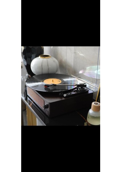 Nostalji Retro Bluetooth Hoparlörlü Pikap Radyo Ses Kayıt USB Mp3 33/45/78 CD Müzik Plak Çalar