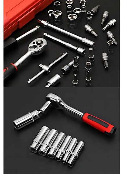 53 Parça Lokma Takımı Araç Tamir Seti Ergonomik Tasarım Dayanıklı Malzeme ile fırsatları
