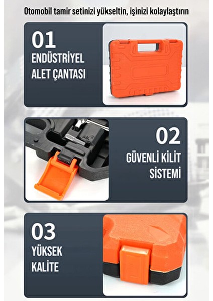 53 Parça Lokma Takımı Araç Tamir Seti Ergonomik Tasarım Dayanıklı Malzeme ile