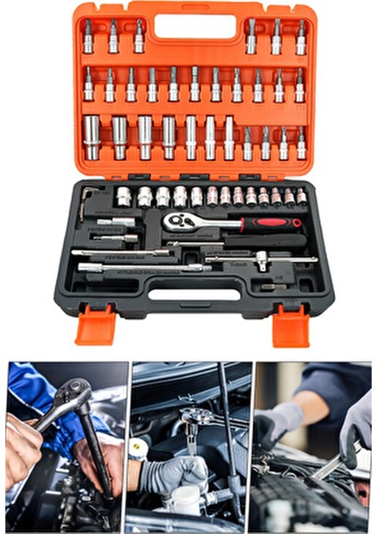 53 Parça Lokma Takımı Araç Tamir Seti Ergonomik Tasarım Dayanıklı Malzeme ile