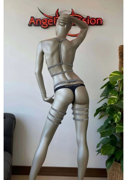Club Elbisesi Reflektörlü Seksi Jartiyer Harness Takım - APFT342 indirimleri