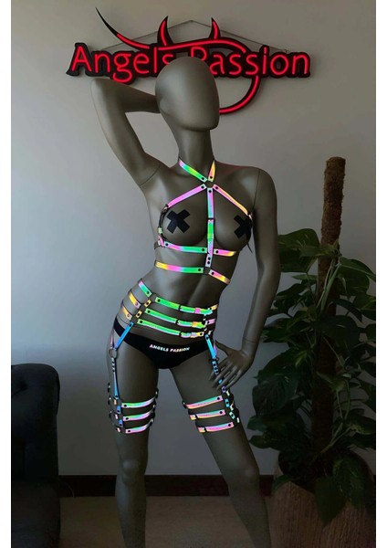 Reels Videoları Için Özel Ürünler Karanlıkta Parlayan Reflektörlü Harness Takım fırsatları
