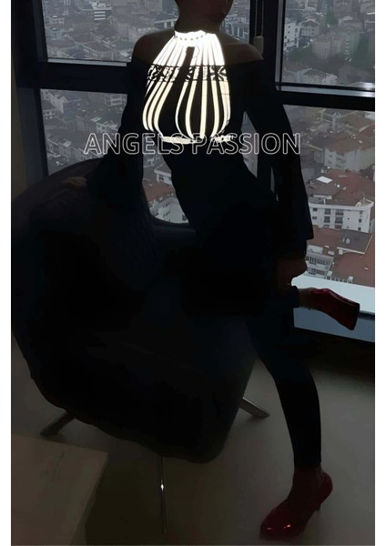 Karanlıkta Parlayan Beyaz Reflektörlü Seksi Büstiyer Sütyen Takım - APFT551 fiyatları