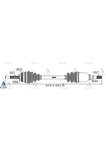AKS KOMPLE ÖN COROLLA 2003-2006 / BENZİNLİ 48 DİŞ ABSLİ SOL 261023105810641MM 43420 02270