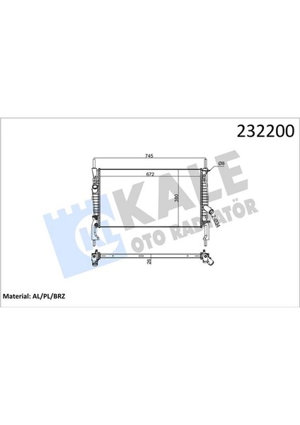Motor Su Radyatoru Transıt 2.2tdcı 2.4tdcı 2006-2009 Klımasız Manuel 1 Sıra Alb 6C118005AD 1383315 1370865