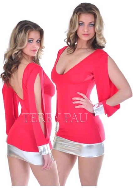 TP112118 Açık Kollu Mini Elbise