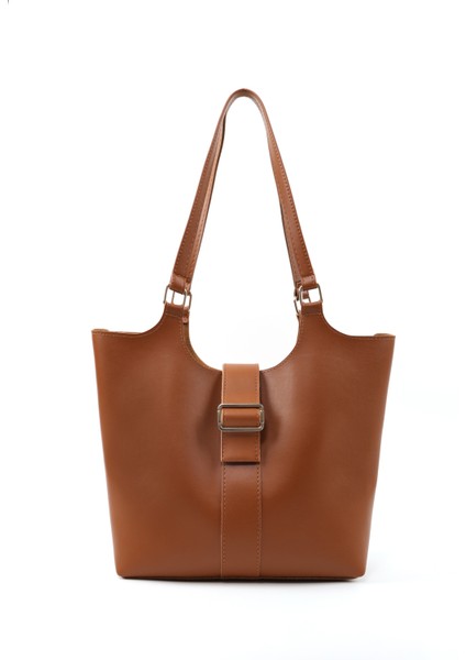 Taba SHK269 Suni Deri Tek Bölmeli, Çıtçıtlı ,el, Kol ve Omuz Çantası