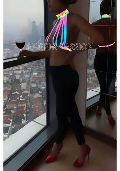 Rainbow Reflektörlü Seksi Harness Büstiyer - APFT551