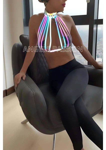 Rainbow Reflektörlü Seksi Harness Büstiyer - APFT551 modelleri