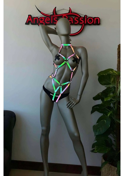 Erotik Iç Giyim Reflektörlü Seksi Body Harness fırsatları