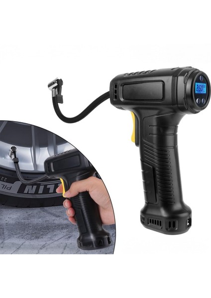 HP03 150PSI 3600MAH Şarjlı LED Işıklı LCD Ekranlı Çok Amaçlı Taşınabilir Dijital Hava Pompası indirimleri