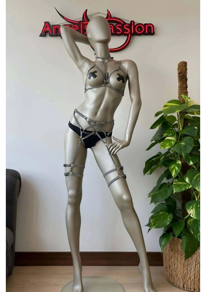 Club Elbiseleri Seksi Karanlıkta Parlayan Reflektörlü Harness Takım - APFT444 indirimleri