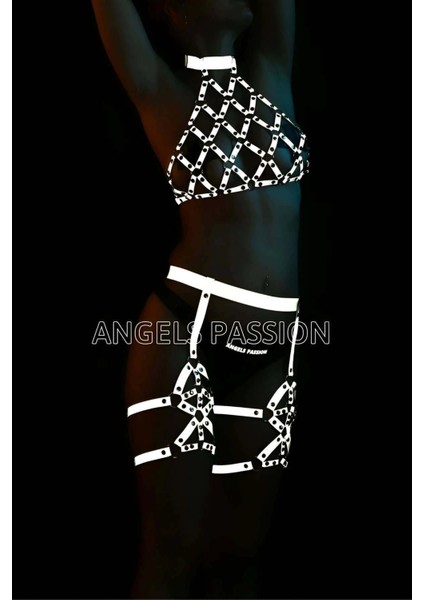 Club Elbiseleri Dansçı Kıyafetleri Reflektörlü Harness - APFT460