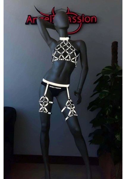 Club Elbiseleri Dansçı Kıyafetleri Reflektörlü Harness - APFT460 indirimleri