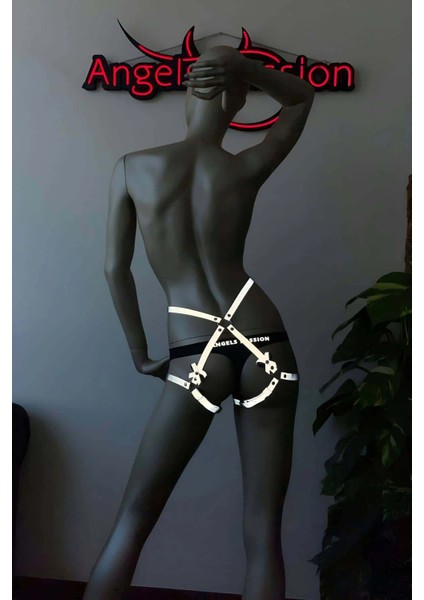 Pole Dance Wear Kalçayı Saran Seksi Reflektörlü Harness - APFT388 fiyatları