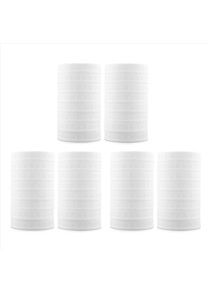 48 Paket Geniş Ağızlı Kavanoz Kapakları Konserve Kavanozları Için Plastik Depolama Kapakları Sızdırmaz ve Çizik Önleyici Dirençli Yüzey (Yurt Dışından)