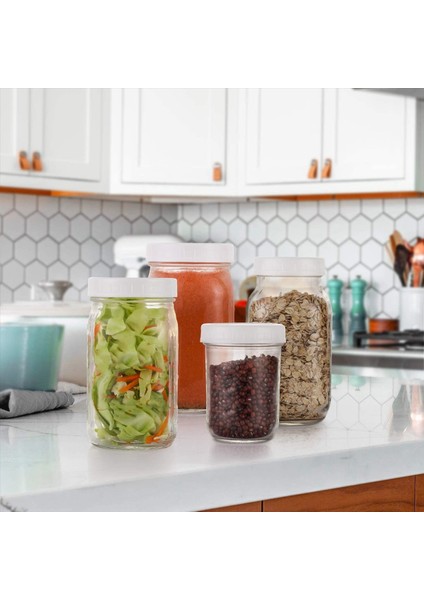 48 Paket Geniş Ağızlı Kavanoz Kapakları Konserve Kavanozları Için Plastik Depolama Kapakları Sızdırmaz ve Çizik Önleyici Dirençli Yüzey (Yurt Dışından) modelleri