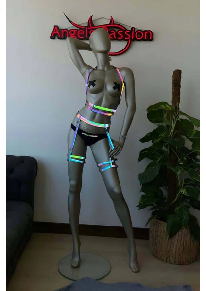 Jartiyer Modelleri Renkli Reflektörlü Harness Takım - APFT537 indirimleri