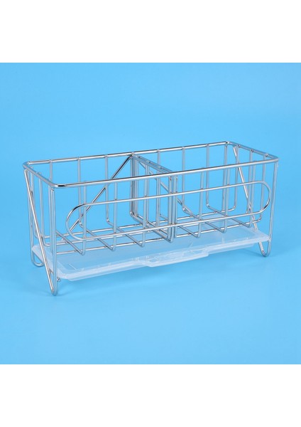 2x Lavabo Caddy Organizer Tezgah Sünger Fırça Sabun Tutucu Mutfak Için Drenaj Tavası Paslanmaz Çelik (Yurt Dışından) fiyatları