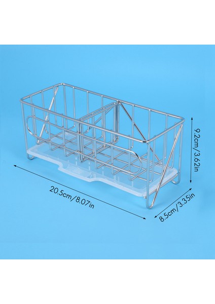 2x Lavabo Caddy Organizer Tezgah Sünger Fırça Sabun Tutucu Mutfak Için Drenaj Tavası Paslanmaz Çelik (Yurt Dışından) fırsatları