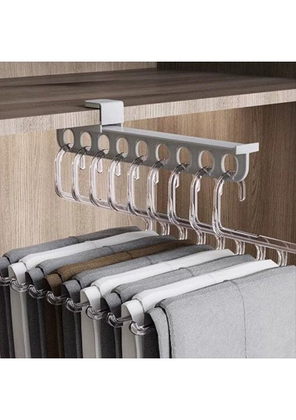 Pantolon Askı Uzay Tasarruflu Askılar Giysileri Askılar Pantolon Raf Eşarp Askı Dolap Uzay Tasarruf Eşarp Organizatör Gri (Yurt Dışından) fiyatları