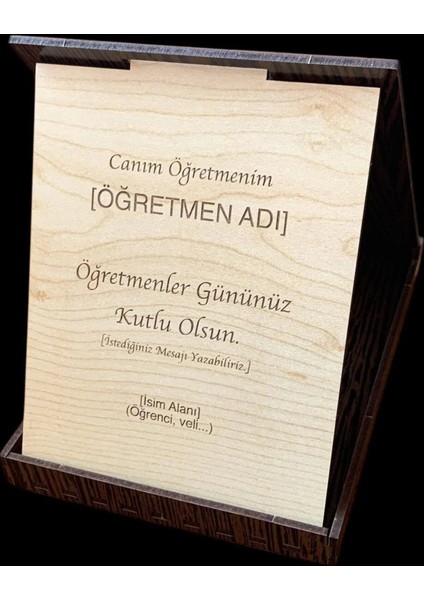 Kişiye Özel Ahşap Öğretmenler Günü Plaketi indirimleri