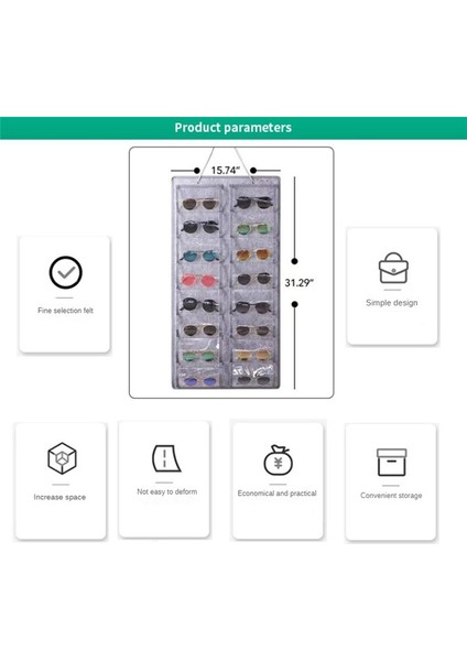 Gözlük Organizatör Güneş Gözlüğü Organizatör Depolama Asma Çanta Güneş Gözlüğü Gözlükler Duvar Montajı Organizatör Gri (Yurt Dışından) indirimleri