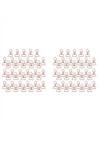 70PCS Döner Tokalar Kordon Snap Kancalar Anahtarlık Klips Kanca Kanca Istakoz Pençe Toka Metal Kanca Tokası D Halkaları Gül Altın (Yurt Dışından)