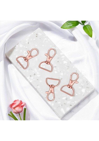70PCS Döner Tokalar Kordon Snap Kancalar Anahtarlık Klips Kanca Kanca Istakoz Pençe Toka Metal Kanca Tokası D Halkaları Gül Altın (Yurt Dışından) modelleri