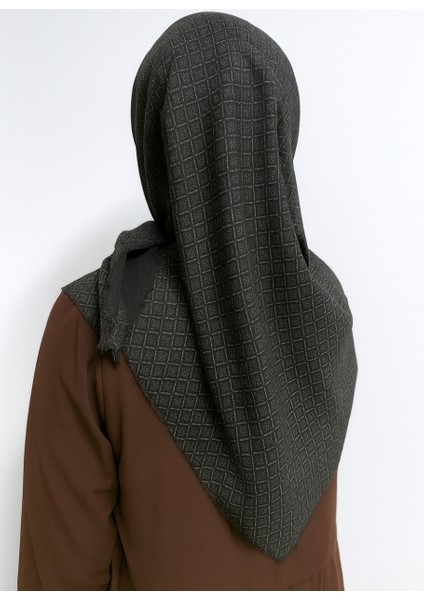 Desenli Denim Eşarp – 95X95 Cm, Kaymaz, Dört Mevsim Kullanıma Uygun fırsatları