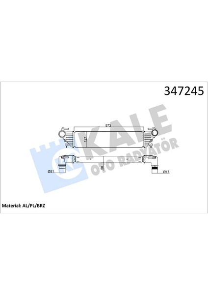 Turbo Radyatörü Intercooler Fıat Egea-Fıat 500L 1.3-1.6 Jtd-1.4 51887954