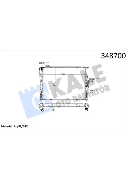 Motor Su Radyatoru Bmw N45 N46 E81 E82 E87 E88 E90 E91 E92 E93 E84 Manuel Sanzıman 17117553111